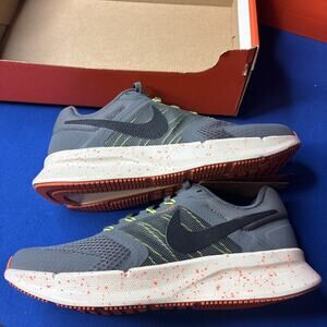 New Men Nike Run Swift 3 Running Shoes Grey/Black-Total Orange HV5226-068 Size 7